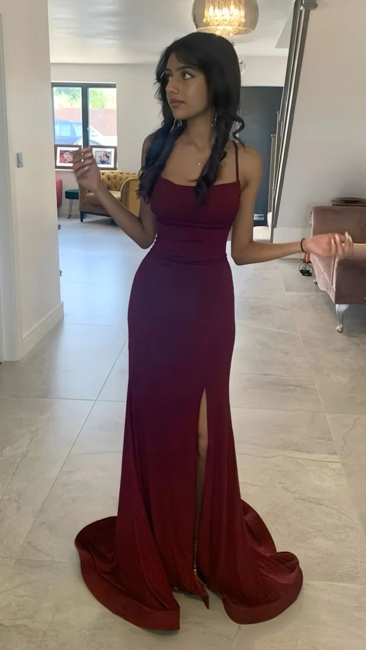 Burgundy sparkly glitter prom dress long evening dress fg4920