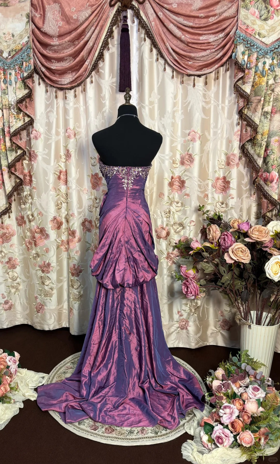 Purple Strapless Prom Dresses Long Evening Party Dress fg7350