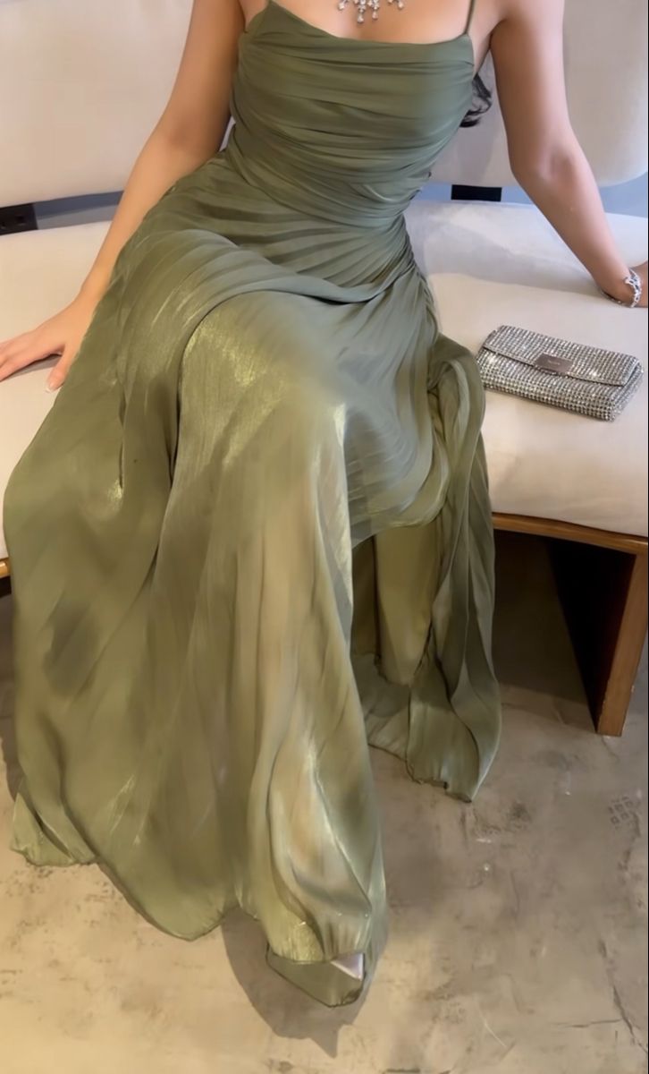 Green A Line Long Prom Dress Formal Party Dress fg5536