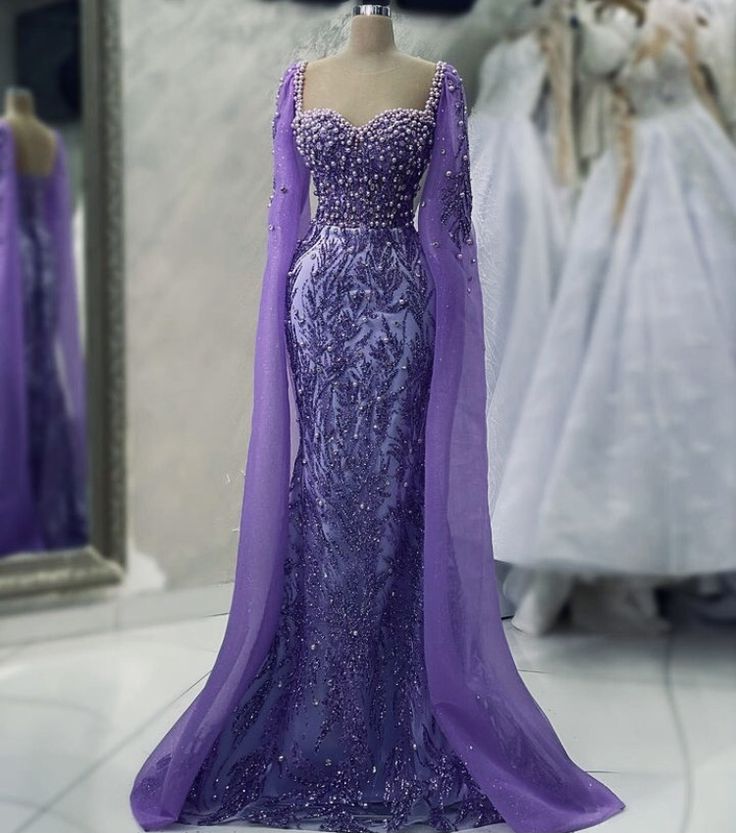Purple evening dresses for women glittering ball gowns fg7066