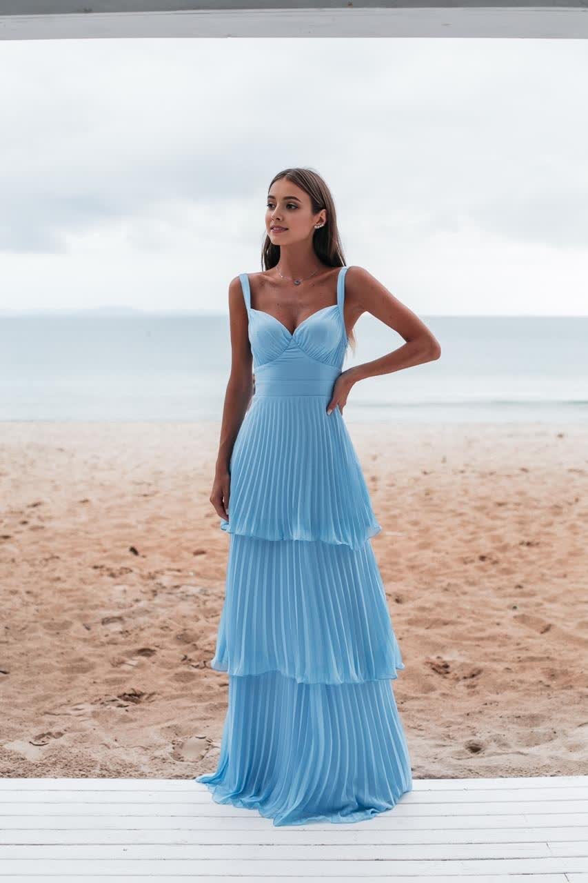 Charming Blue Prom Dress Long Evening Dress fg3116