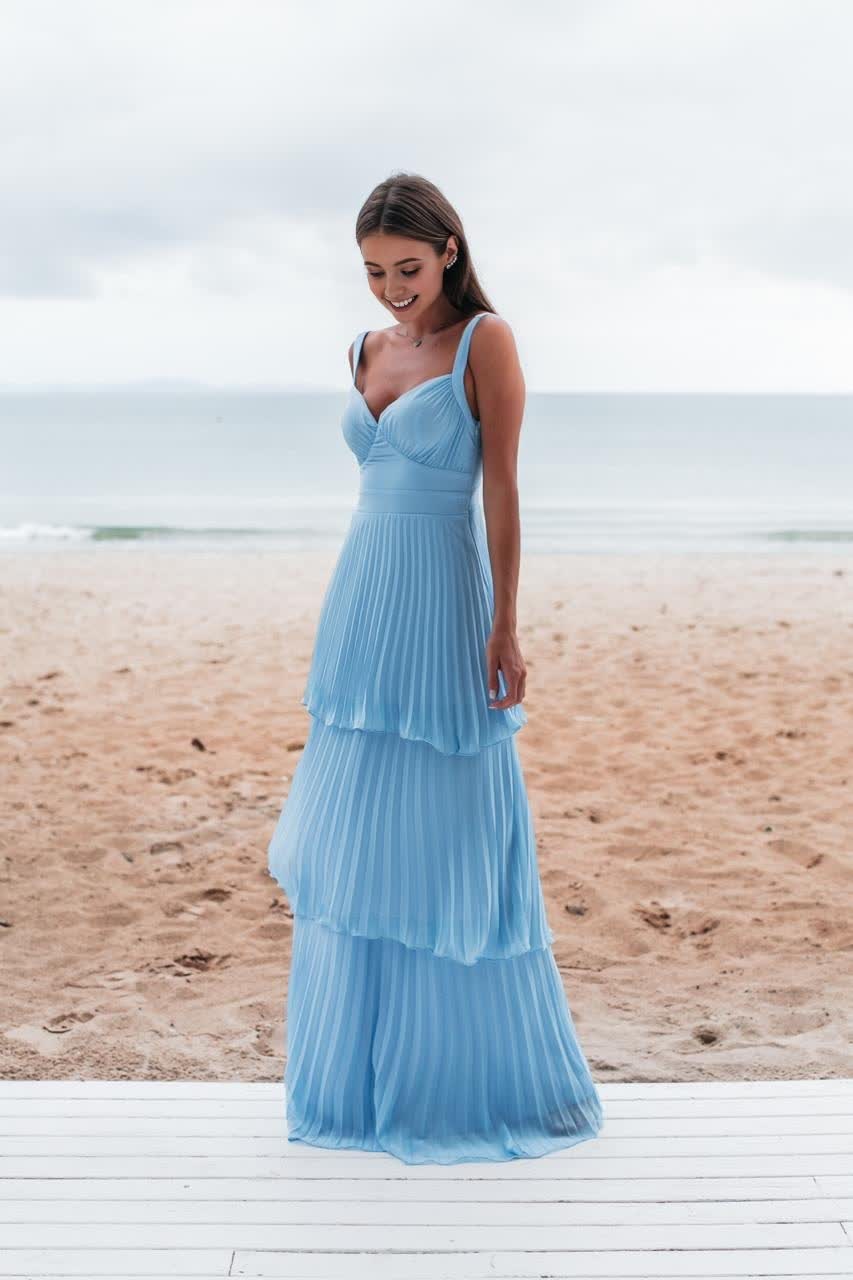 Charming Blue Prom Dress Long Evening Dress fg3116
