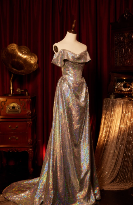 Robe de soirée longue sirène colorée à paillettes, tenue de remise de diplôme fg8362