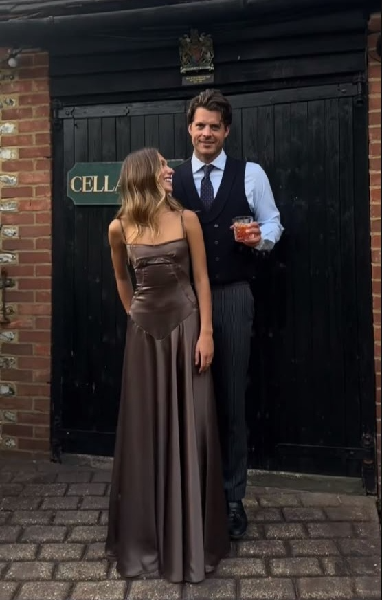 Simple Brown Spaghetti Straps A Line Prom Dress Party Dress fg7520