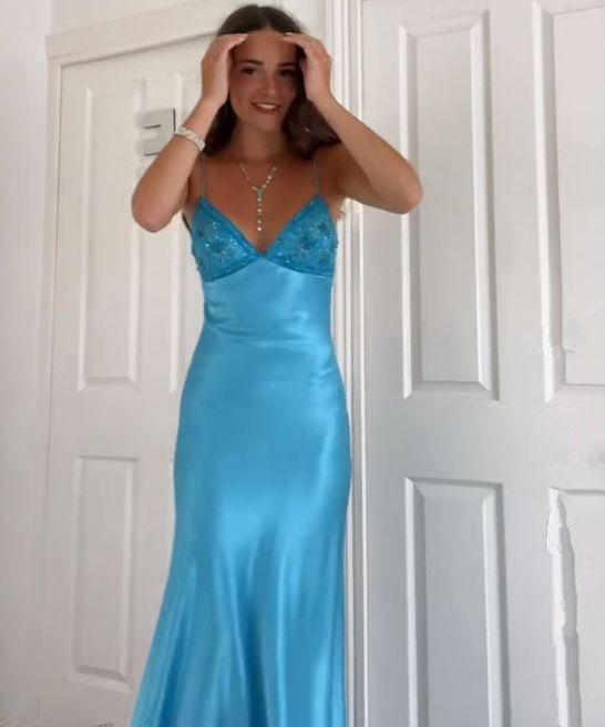 Long Evening Prom Dresses, Custom Blue Prom Dress fg6364