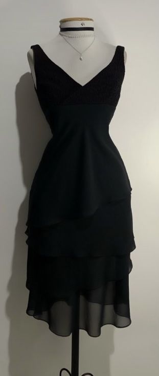 Black Formal Midi Party Dress Cocktail Dress fg6868