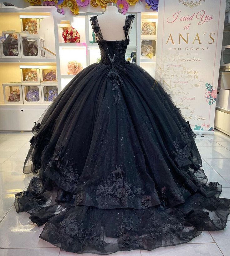 Glitter Black Quinceanera Dresses Sweetheart Sweet 15 16 Prom Party Ball Gowns fg5495