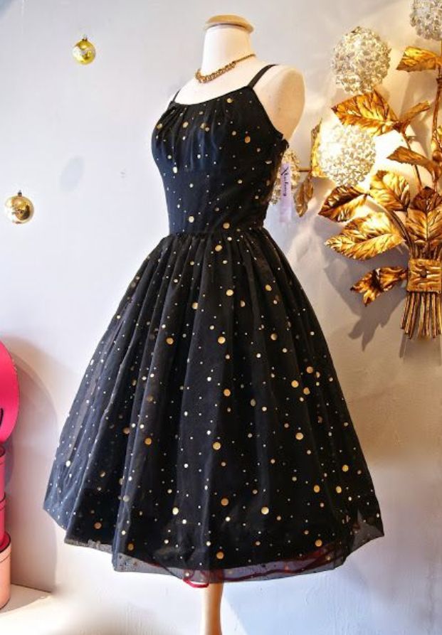 Spaghetti Straps Black Shiny Short Homecoming Dress fg5898