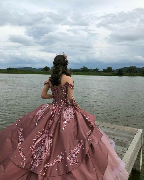 Sparkle Pink Vestidos De 15 Quinceanera Dress Princess Sequin Ball Gown Sweet 15 Birthday Dress fg5678