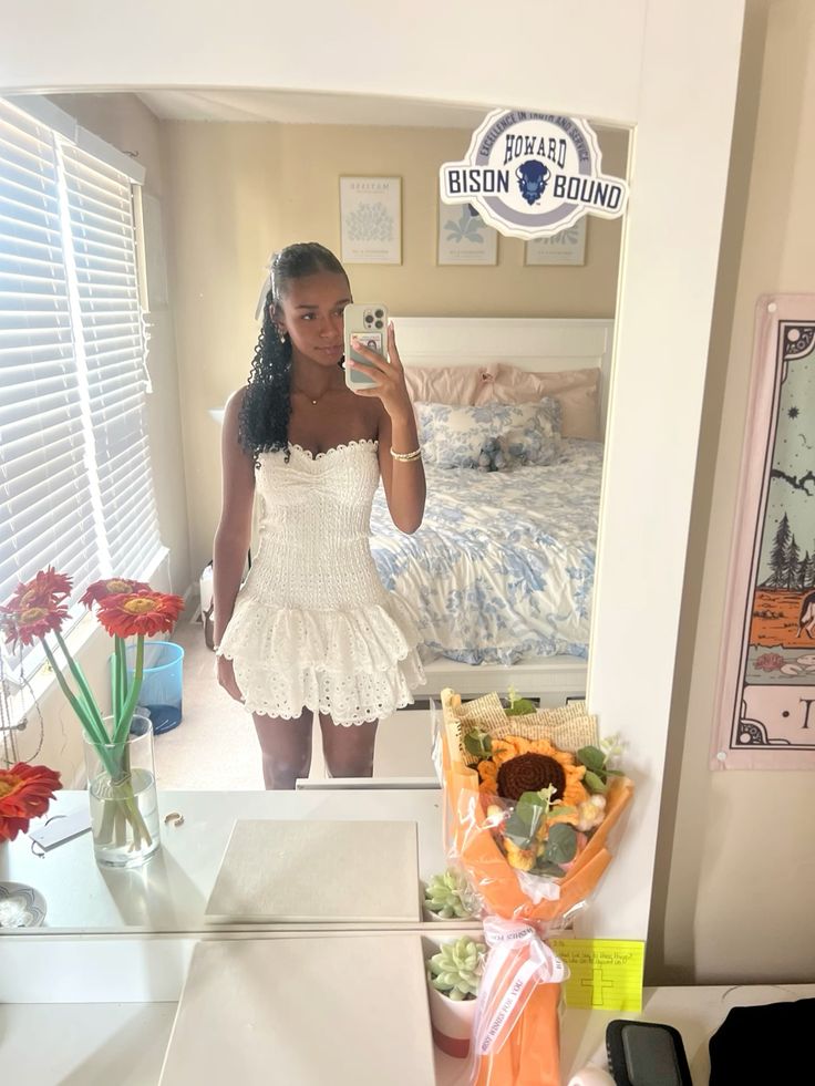 White Lace Birthday Dress Homecoming Dress Short Party Dress    fg7740