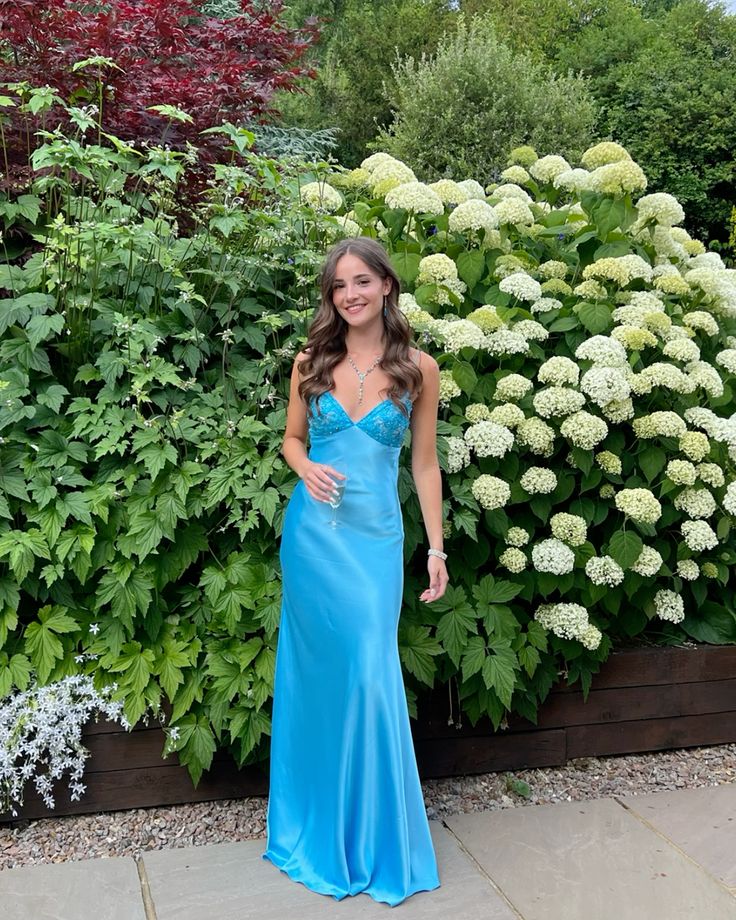 Long Evening Prom Dresses, Custom Blue Prom Dress fg6364