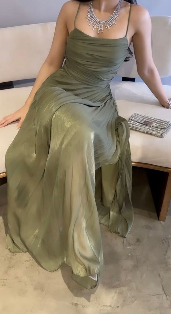 Green A Line Long Prom Dress Formal Party Dress fg5536
