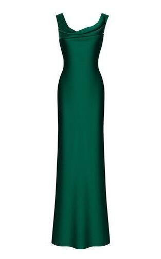 Simple Green Satin Prom Dress fg5653