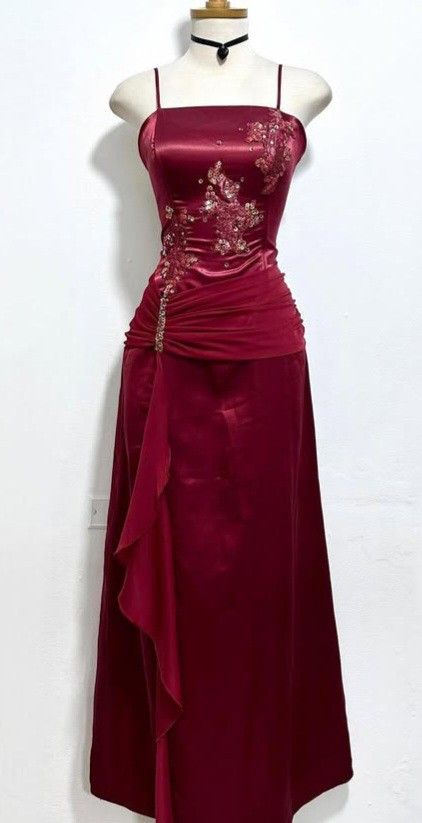 Burgundy Prom Party Dress Long Formal Evening Dress fg7497
