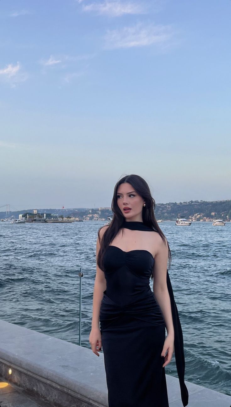 Sheath Long Prom Dress Black Evening Party Dress fg6670