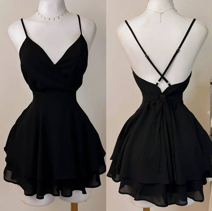 Vintage A line Black Birthday Outfits Black Homecoming Dress fg6127