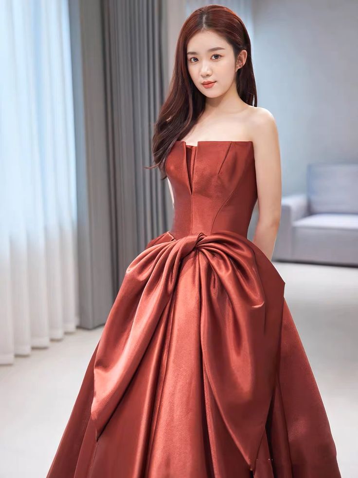 Evening Dress, Chic Party Dress, Strapless Prom Dress,satin Formal Dress,custom Made fg6752
