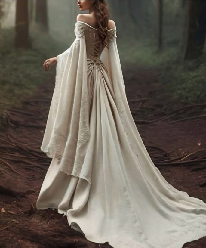 Vintage Off The Shoulder Wedding Dress with Cape Lace Up Lace Applique Bridal Dress fg7469