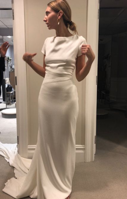 White Casual Wedding Dress With Train Sexy Mermaid Bridal Gowns fg5652