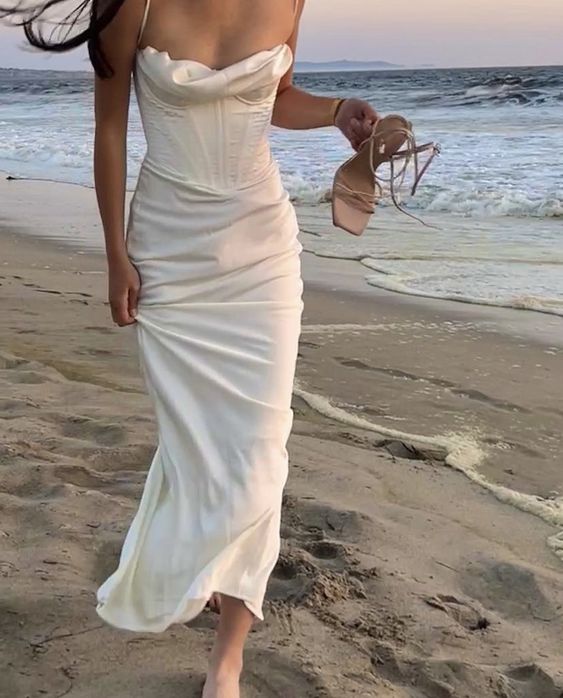 Sexy Spaghettiträger Meerjungfrau Langes Abendkleid fg5646