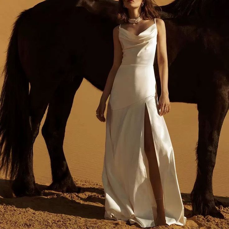 Spaghetti Straps Sleeveless White Prom Dress          fg4971