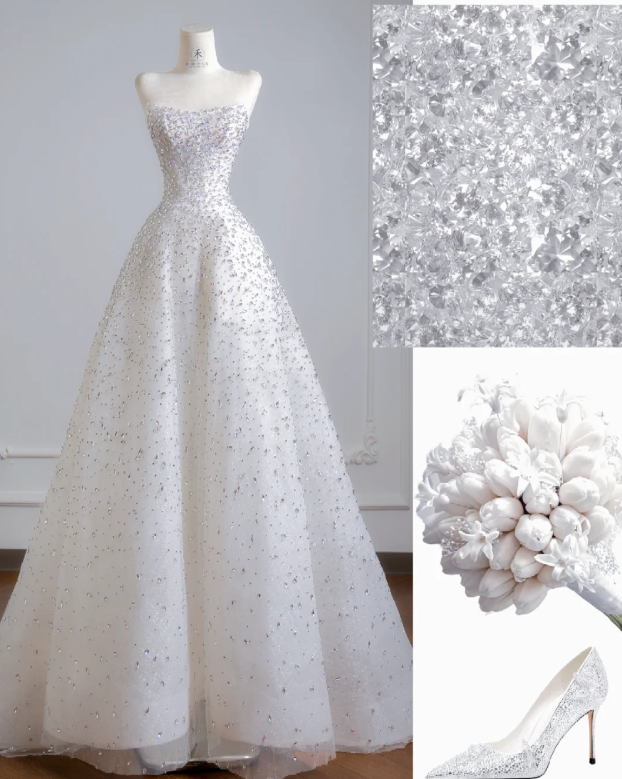 Langes, formelles A-Linien-Tüllkleid, einzigartiges Abendkleid fg7656