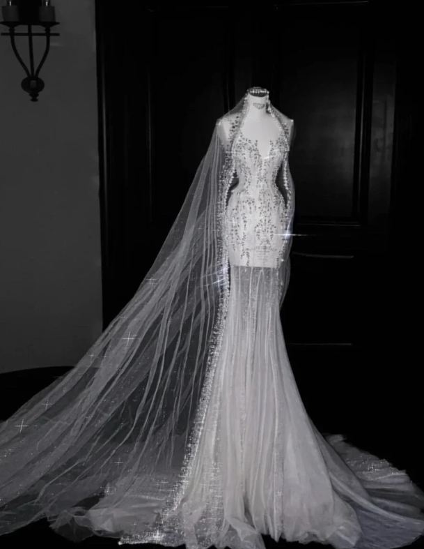 V Neck Beading Wedding Dress Ivory Sexy Wedding Gowns fg8671