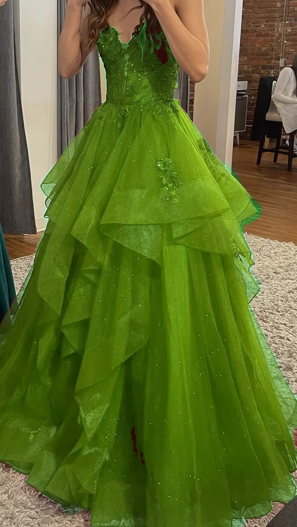 Burgundy Shinny Tulle A-Line Long Prom Dress Evening Party Dresses fg7644