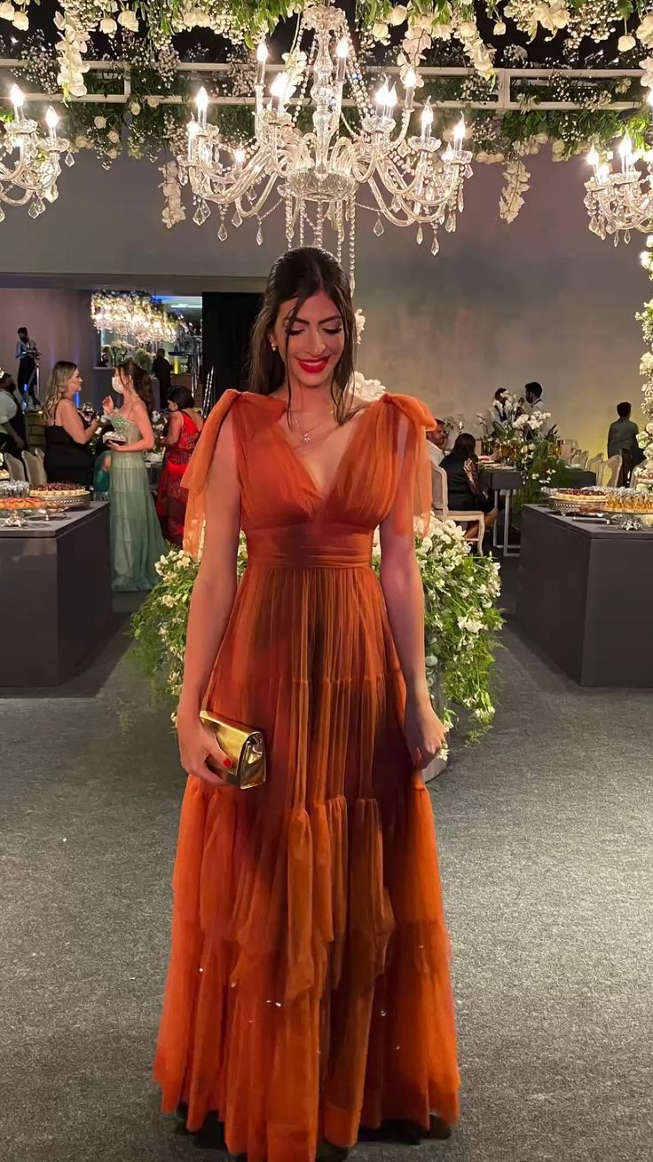 Women's Prom Dresses, Orange Long Sexy Formal Occasion Dress fg4631