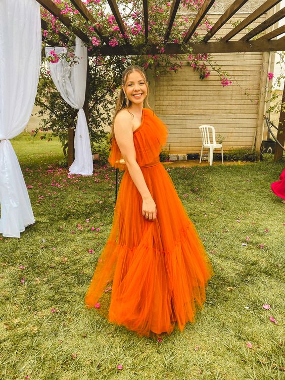 Women's Prom Dresses, Orange Long Sexy Formal Occasion Dress fg4632