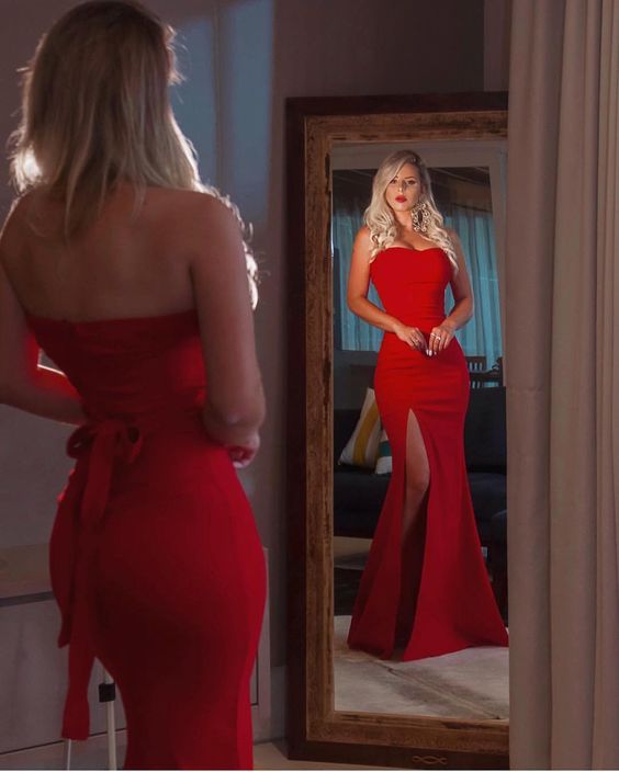 Red Mermaid Prom Dresses, Formal Dress fg4366