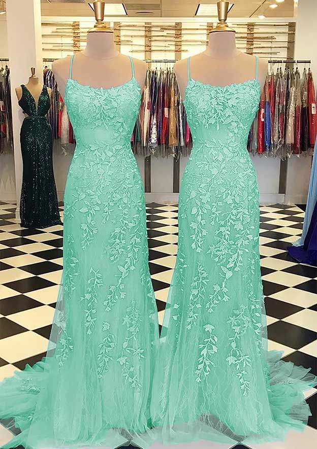 Custom Made Appliques Mermaid Lace Prom Dress fg4261
