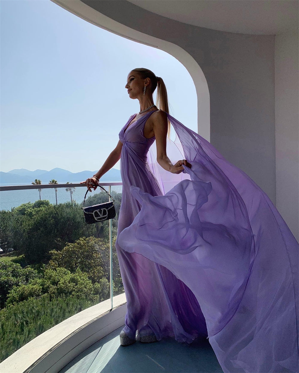 Lilac Long Prom Dresses Party Evening Gowns fg3083
