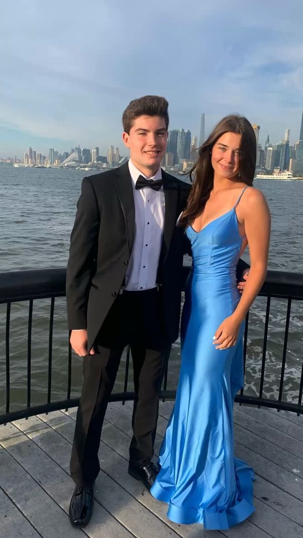 Sexy Blue Mermaid Prom Dresses,Open Back Long Evening Party Dress fg4239