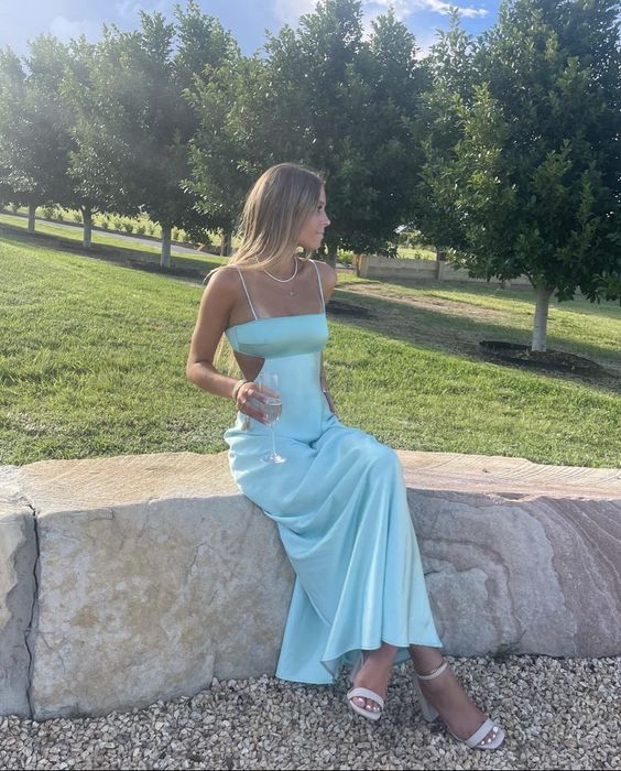 Light Blue Prom Dress Long Evening Dress fg4136
