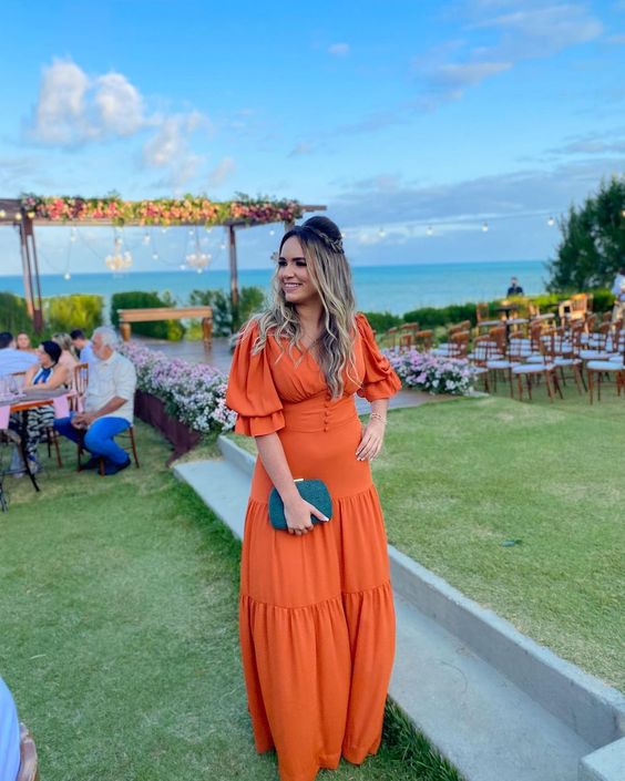 stunning evening dresses long orange elegant prom gown for women fg4103