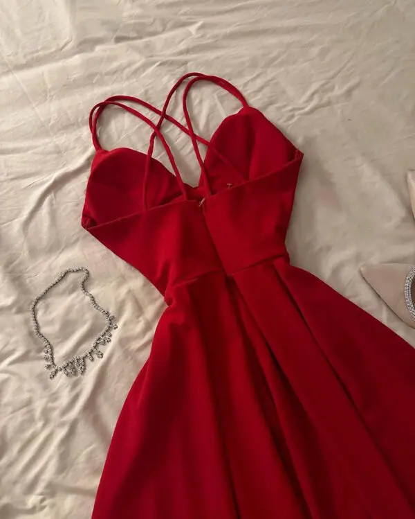 Simple Red Prom Dress Evening Dress fg5225