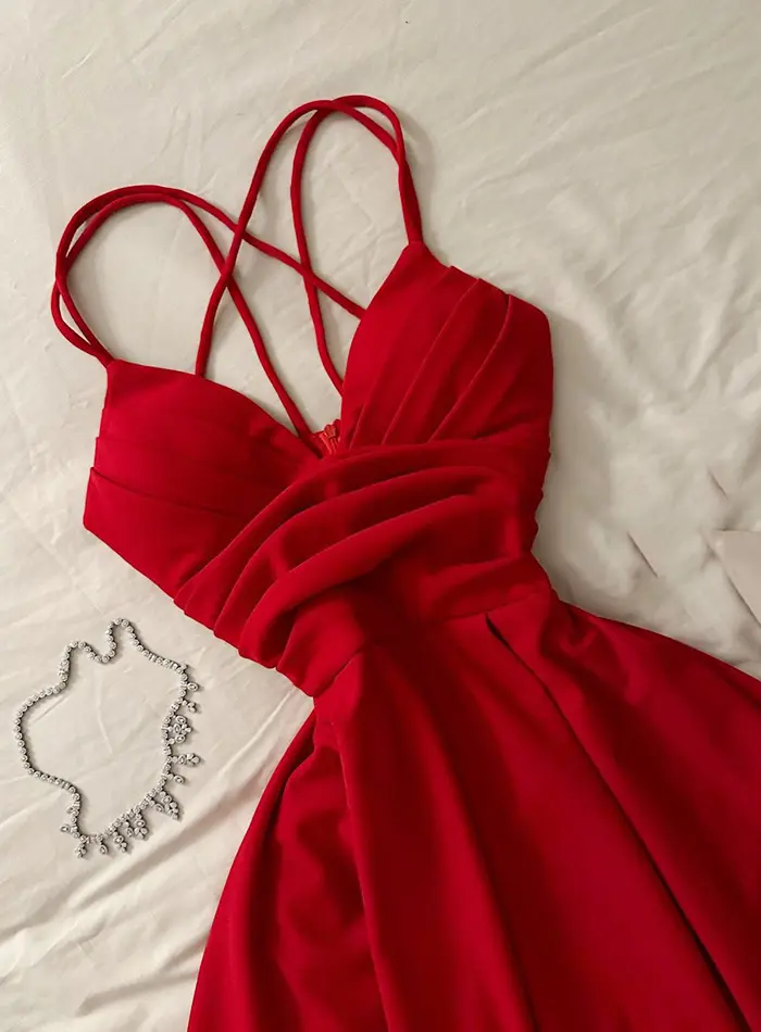 Simple Red Prom Dress Evening Dress fg5225
