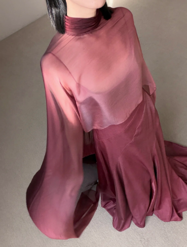 Modest Burgundy Prom Party Dress Birthday Dress Evening Dress fg8693
