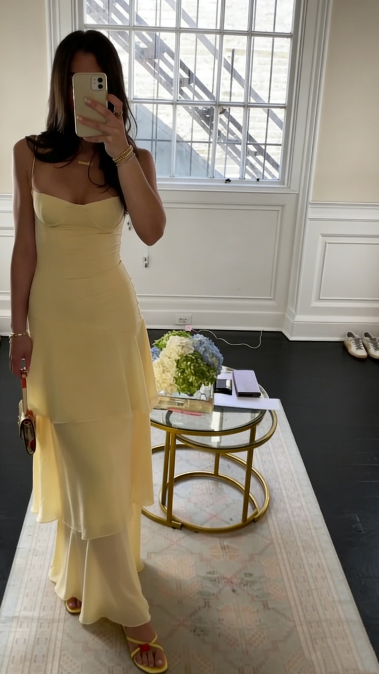 Yellow Fashion Long Prom Dress Evening Party Dresses fg7739