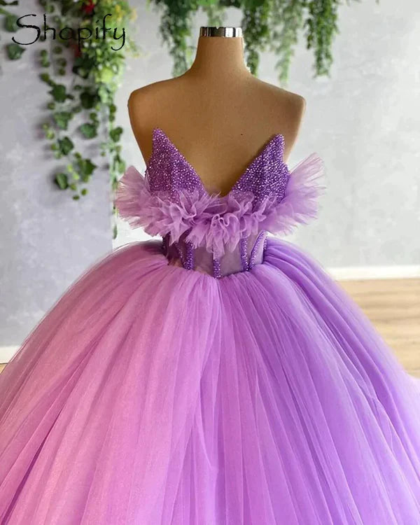 Romantic Ball Gwon , Chic Tulle Prom Dress fg4306