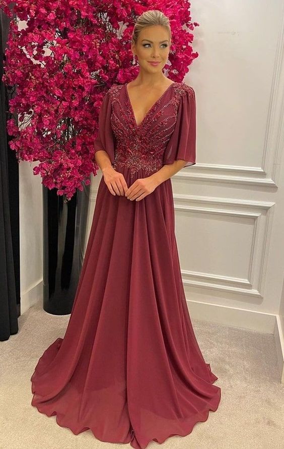 Charmantes langes A-Linien-Kleid für Hochzeitsgäste, Ballkleider fg2687