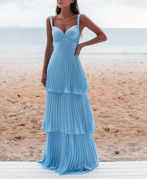Charming Blue Prom Dress Long Evening Dress fg3116