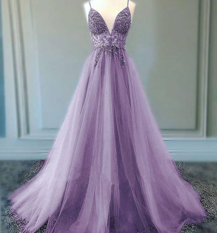 A line Lilac Long Prom Dresses Party Evening Gowns fg3086