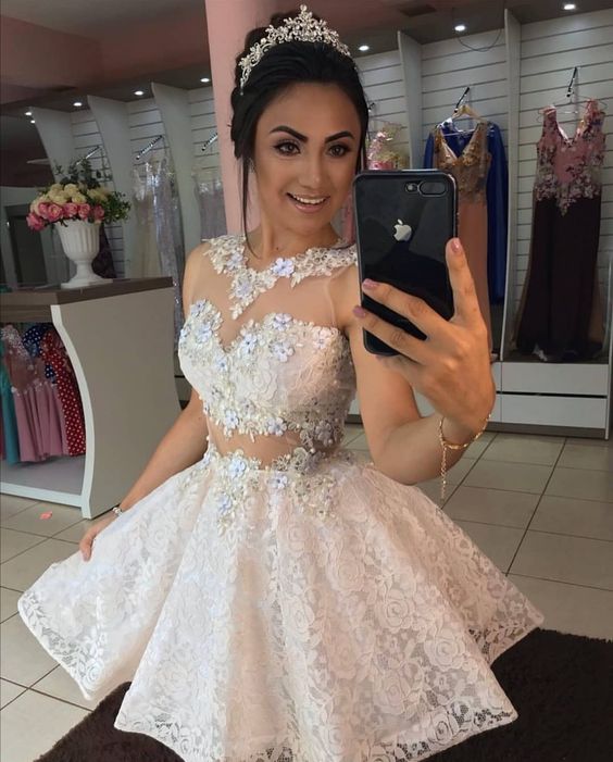 Lace Short Party Dress,Cocktail Dresses fg3053