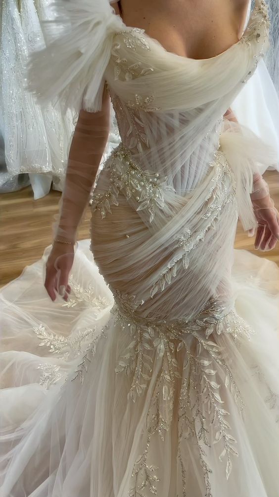 Ivory lace prom dresses long evening dress wedding dress fg2467
