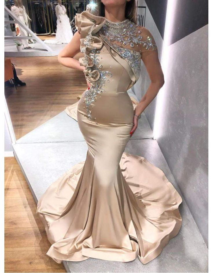 Luxury Evening Gown Satin long party dress, fashionable prom dress fg1930