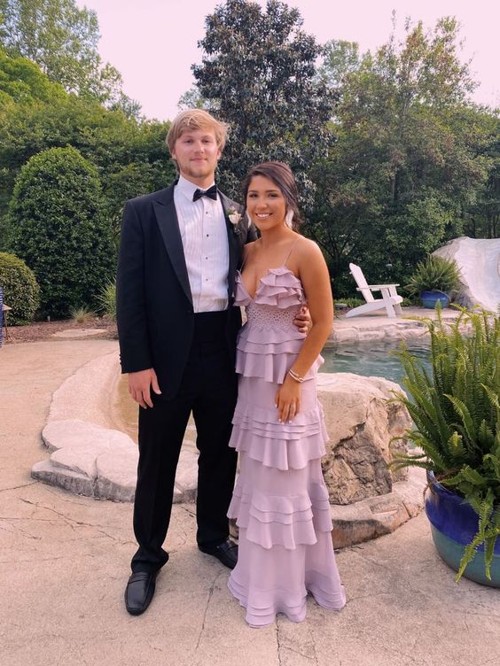 a-line purple long prom dress , unique prom dress fg2141
