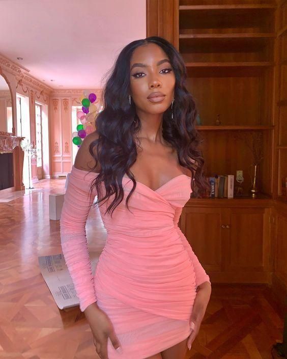 Pink Long Sleeves Short Homecoming Dress fg1340