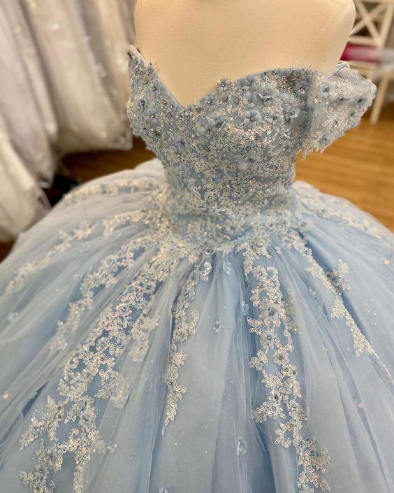 Blue Wedding Dresses Ball Gown Prom Dresses fg2445